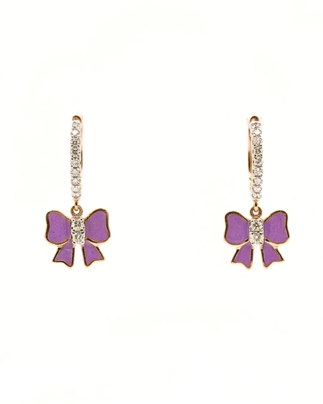 Diamond Bow Enamel Hoop Earrings (1)