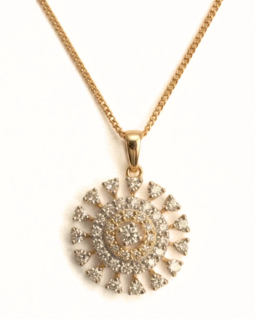 Diamond Floral Pendant Set (3)
