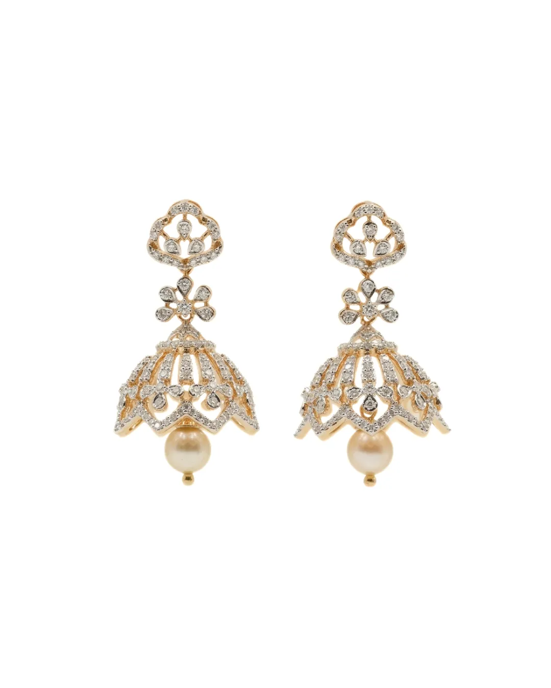 Diamond Pearl Jhumka Earrings (1)