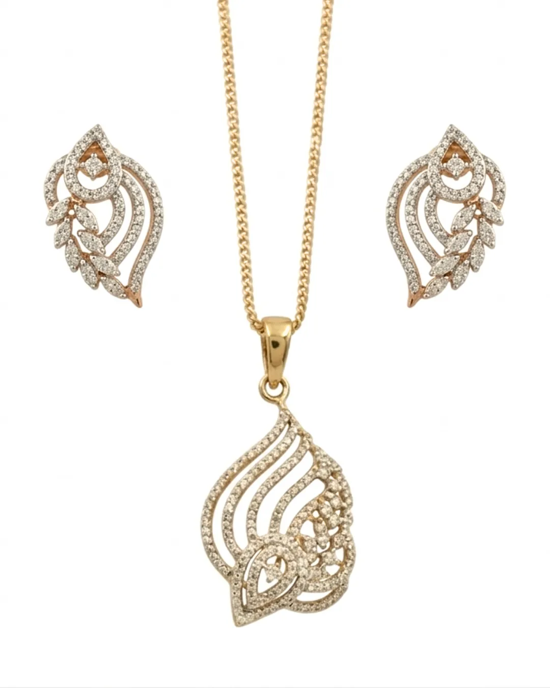Diamond Wave Pendant Set (1)