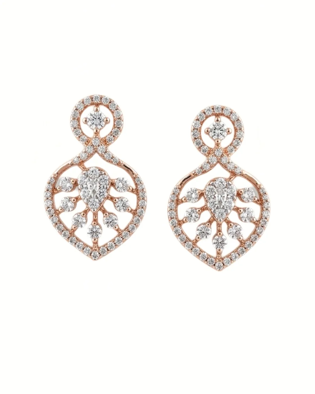 Rose Gold Leaf Pendant Set (1)