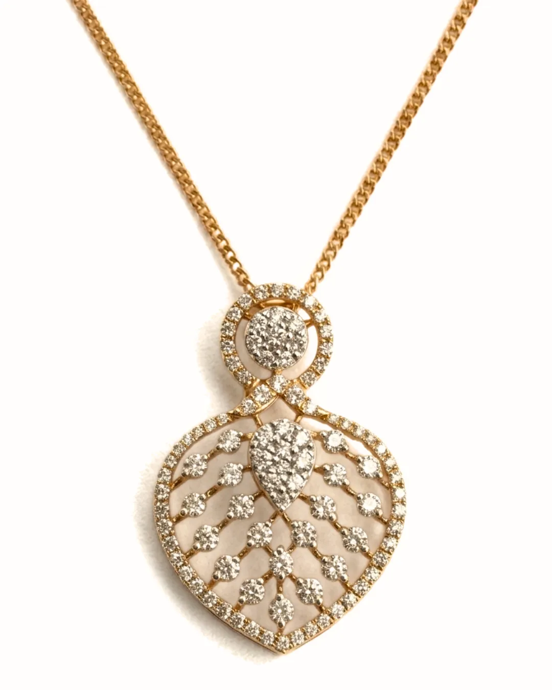 Rose Gold Leaf Pendant Set (3)